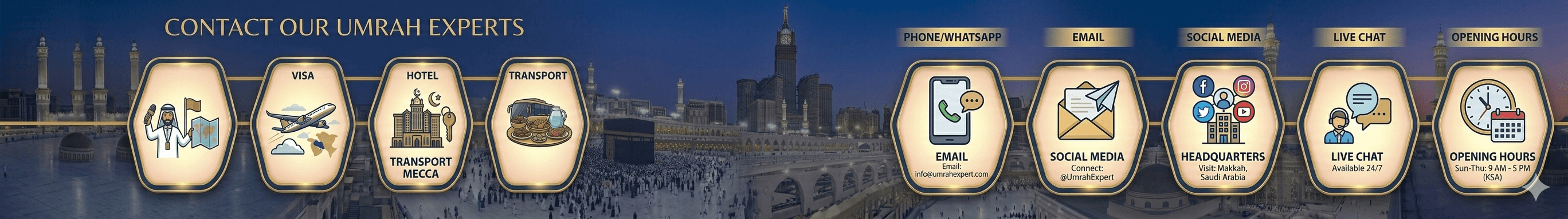 Get in touch with Express Umrah for personalized Umrah services